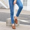 Ablanczoom Mules for Women Flat Shoes: Comfortable Slip on Flats for Womens Mule Metal Chain Backless Loafers Business Casual Shoe(Brown)