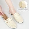 Mules for Women Flat Shoes: Comfortable Closed Toe Slip On Dressy Suede Womens Mule 2025 Office Indoor Outdoor(Beige)