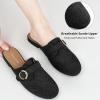 Mules for Women Flat Shoes: Comfortable Closed Toe Slip On Dressy Suede Womens Mule 2025 Office Indoor Outdoor(Black)