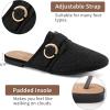 Mules for Women Flat Shoes: Comfortable Closed Toe Slip On Dressy Suede Womens Mule 2025 Office Indoor Outdoor(Black)