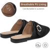 Mules for Women Flat Shoes: Comfortable Closed Toe Slip On Dressy Suede Womens Mule 2025 Office Indoor Outdoor(Black)