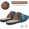 Mules for Women Flat Shoes: Comfortable Closed Toe Slip On Dressy Suede Womens Mule 2025 Office Indoor Outdoor(Dark Turquoise)