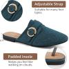 Mules for Women Flat Shoes: Comfortable Closed Toe Slip On Dressy Suede Womens Mule 2025 Office Indoor Outdoor(Dark Turquoise)