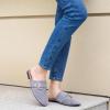 Mules for Women Flat Shoes: Comfortable Closed Toe Slip On Dressy Suede Womens Mule 2025 Office Indoor Outdoor(Grey)