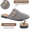 Mules for Women Flat Shoes: Comfortable Closed Toe Slip On Dressy Suede Womens Mule 2025 Office Indoor Outdoor(Grey)