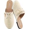 Mules for Women Flat Shoes: Comfortable Closed Toe Slip On Dressy Suede Womens Mule 2025 Office Indoor Outdoor(Beige)