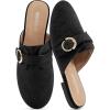 Mules for Women Flat Shoes: Comfortable Closed Toe Slip On Dressy Suede Womens Mule 2025 Office Indoor Outdoor(Black)