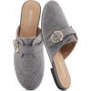 Mules for Women Flat Shoes: Comfortable Closed Toe Slip On Dressy Suede Womens Mule 2025 Office Indoor Outdoor(Grey)