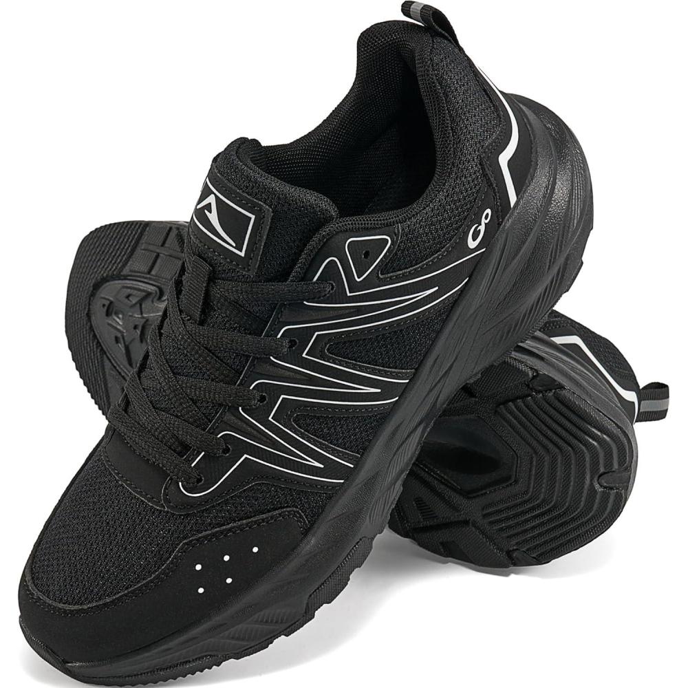 imageAblanczoom Womens Sneakers Walking Shoes Slip on Casual Comfortable Breathable Cushion Tennis Shoe Workout Gym Training SneakerAll Black