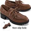 Ablanczoom Platform Oxford Shoes for Women : Lace Up Women’s Platform Chunky Loafers with Lug Sole Dress Shoes for Work Business(Brown)