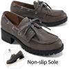 Ablanczoom Platform Oxford Shoes for Women : Lace Up Women’s Platform Chunky Loafers with Lug Sole Dress Shoes for Work Business(Taupe)