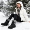 Ablanczoom Winter Snow Boots for Women: Comfortable Warm Fur Lined Womens Boots Outdoor Waterproof Non Slip Lace Up Walking Booties(Black)