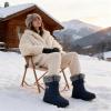 Ablanczoom Winter Snow Boots for Women: Comfortable Warm Fur Lined Womens Boots Outdoor Waterproof Non Slip Lace Up Walking Booties(Blue)