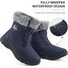 Ablanczoom Winter Snow Boots for Women: Comfortable Warm Fur Lined Womens Boots Outdoor Waterproof Non Slip Lace Up Walking Booties(Blue)