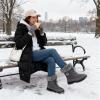 Ablanczoom Winter Snow Boots for Women: Comfortable Warm Fur Lined Womens Boots Outdoor Waterproof Non Slip Lace Up Walking Booties(Grey)