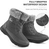 Ablanczoom Winter Snow Boots for Women: Comfortable Warm Fur Lined Womens Boots Outdoor Waterproof Non Slip Lace Up Walking Booties(Grey)
