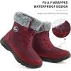 Ablanczoom Winter Snow Boots for Women: Comfortable Warm Fur Lined Womens Boots Outdoor Waterproof Non Slip Lace Up Walking Booties(Wine Red)