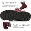 Ablanczoom Winter Snow Boots for Women: Comfortable Warm Fur Lined Womens Boots Outdoor Waterproof Non Slip Lace Up Walking Booties(Wine Red)