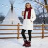 Ablanczoom Winter Snow Boots for Women: Comfortable Warm Fur Lined Womens Boots Outdoor Waterproof Non Slip Lace Up Walking Booties(Wine Red)