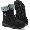 Ablanczoom Winter Snow Boots for Women: Comfortable Warm Fur Lined Womens Boots Outdoor Waterproof Non Slip Lace Up Walking Booties(Black)