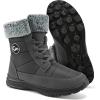 Ablanczoom Winter Snow Boots for Women: Comfortable Warm Fur Lined Womens Boots Outdoor Waterproof Non Slip Lace Up Walking Booties(Grey)