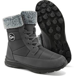 Ablanczoom Winter Snow Boots for Women: Comfortable Warm Fur Lined Womens Boots Outdoor Waterproof Non Slip Lace Up Walking Booties(Grey)