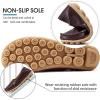 Ablanczoom Womens Loafers Flats Shoes: Comfort Round Toe Slip on Soft Moccasins Dressy Loafer for Driving Walking(Coffee)