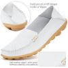 Ablanczoom Womens Loafers Flats Shoes: Comfort Round Toe Slip on Soft Moccasins Dressy Loafer for Driving Walking(White)