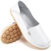 Ablanczoom Womens Loafers Flats Shoes: Comfort Round Toe Slip on Soft Moccasins Dressy Loafer for Driving Walking(White)