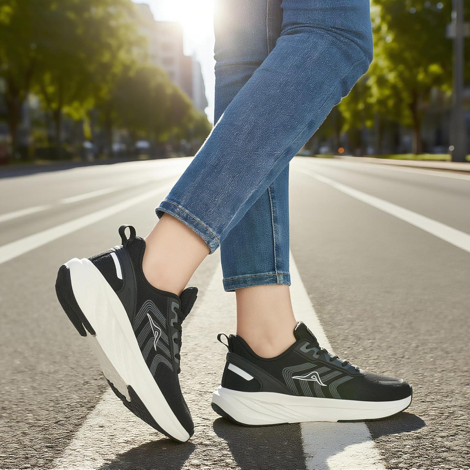 image:imageAblanczoom Womens Walking Shoes Breathable Mesh NonSlip Sole Lightweight Sneakers for Casual Athletic WorkoutBlack