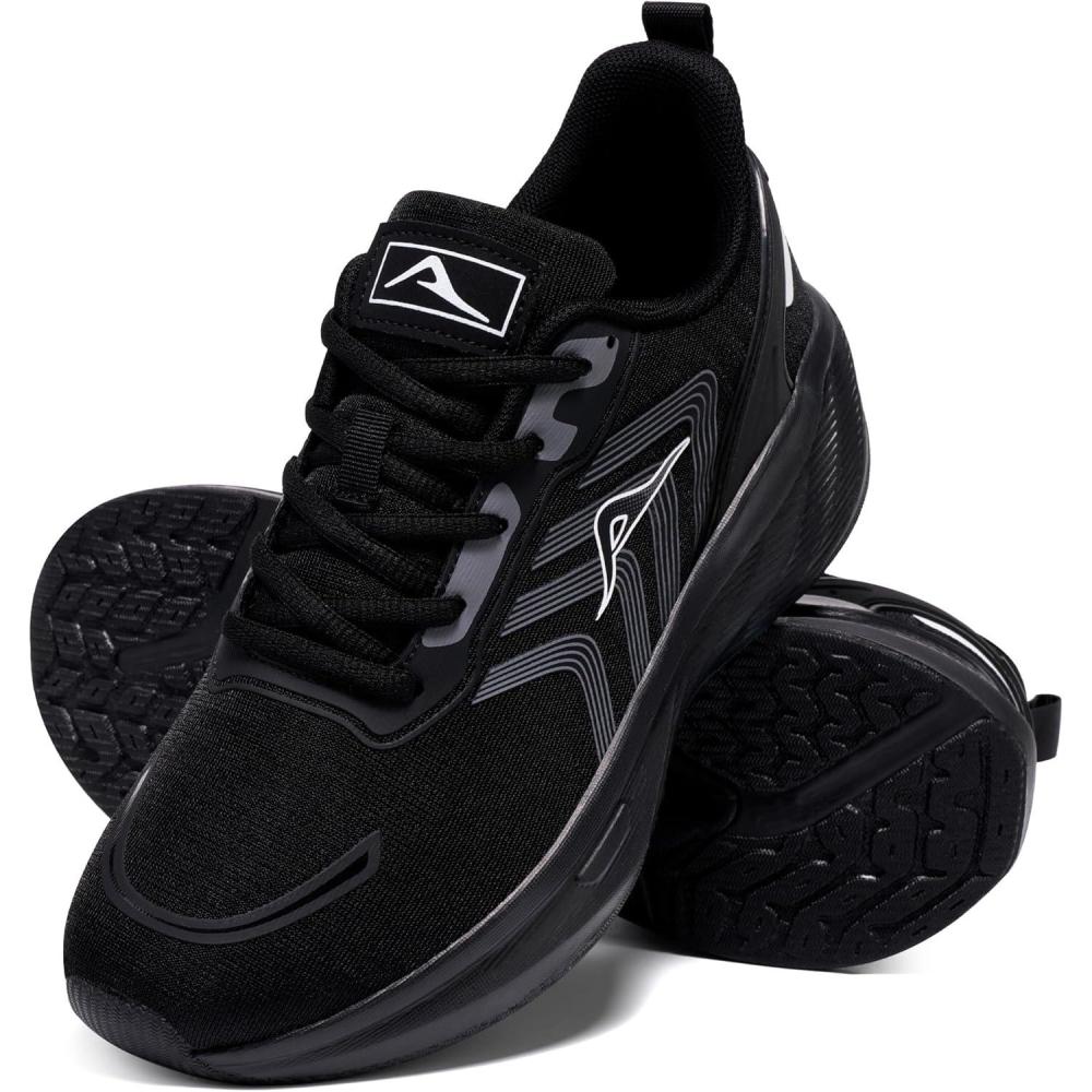 image:imageAblanczoom Womens Walking Shoes Breathable Mesh NonSlip Sole Lightweight Sneakers for Casual Athletic WorkoutAll Black
