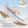 Ablanczoom Womens Walking Shoes Breathable Mesh Non-Slip Sole Lightweight Sneakers for Casual Athletic Workout(Orange/Blue/White)