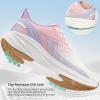 Ablanczoom Womens Walking Shoes Breathable Mesh Non-Slip Sole Lightweight Sneakers for Casual Athletic Workout(Purple/Pink/White)