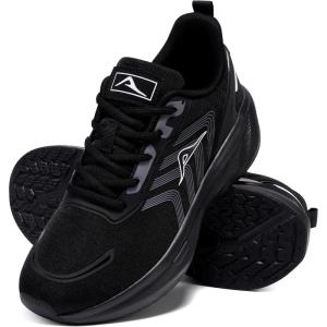 Ablanczoom Womens Walking Shoes Breathable Mesh Non-Slip Sole Lightweight Sneakers for Casual Athletic Workout(All Black)