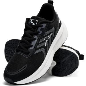 Ablanczoom Womens Walking Shoes Breathable Mesh Non-Slip Sole Lightweight Sneakers for Casual Athletic Workout(Black)