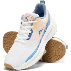 Ablanczoom Womens Walking Shoes Breathable Mesh Non-Slip Sole Lightweight Sneakers for Casual Athletic Workout(Orange/Blue/White)