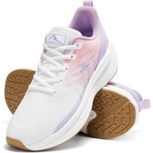 Ablanczoom Womens Walking Shoes Breathable Mesh Non-Slip Sole Lightweight Sneakers for Casual Athletic Workout(Purple/Pink/White)