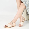 Ablanczoom Dressy Womens Sandals Summer: Casual Walking Woman Shoes – Comfortable Strappy Flat Sandals Women(Beige)
