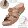 Ablanczoom Wedge Sandals for Women Summer: Comfortable Platform Slide Sandals – Casual Dressy Walking Shoes for Daily Wear(Brown)