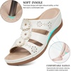 Ablanczoom Wedge Sandals for Women Summer: Comfortable Platform Slide Sandals – Casual Dressy Walking Shoes for Daily Wear(White)