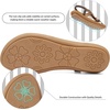 Ablanczoom Women’s Flat Sandals Summer Boho Beaded Dressy Comfortable Walking Shoes for Vacation Daily Wear(Coffee)