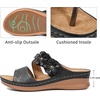 Ablanczoom Womens Wedge Sandals Dressy: Slip On Comfortable Summer Shoes Floral Platform Slides for Casual Walking(Black)