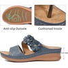 Ablanczoom Womens Wedge Sandals Dressy: Slip On Comfortable Summer Shoes Floral Platform Slides for Casual Walking(Blue)