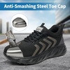 Steel Toe Shoes for Men Comfortable Resistant Work Safety Shoe Non-Slip Puncture Proof for Industrial Construction(Black)