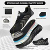 Steel Toe Shoes for Men Comfortable Resistant Work Safety Shoe Non-Slip Puncture Proof for Industrial Construction(Black)
