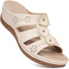 Ablanczoom Wedge Sandals for Women Summer: Comfortable Platform Slide Sandals – Casual Dressy Walking Shoes for Daily Wear(Beige)