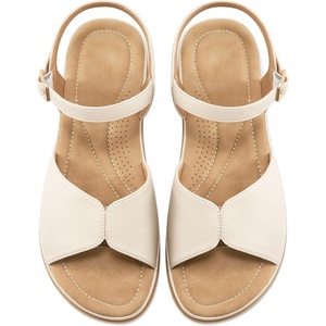 Ablanczoom Dressy Womens Sandals Summer: Casual Walking Woman Shoes – Comfortable Strappy Flat Sandals Women(Beige)
