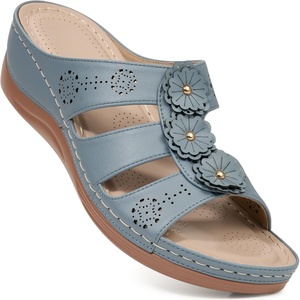 Ablanczoom Wedge Sandals for Women Summer: Comfortable Platform Slide Sandals – Casual Dressy Walking Shoes for Daily Wear(Blue)