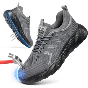 Steel Toe Shoes for Men Comfortable Resistant Work Safety Shoe Non-Slip Puncture Proof for Industrial Construction(Dark Grey)